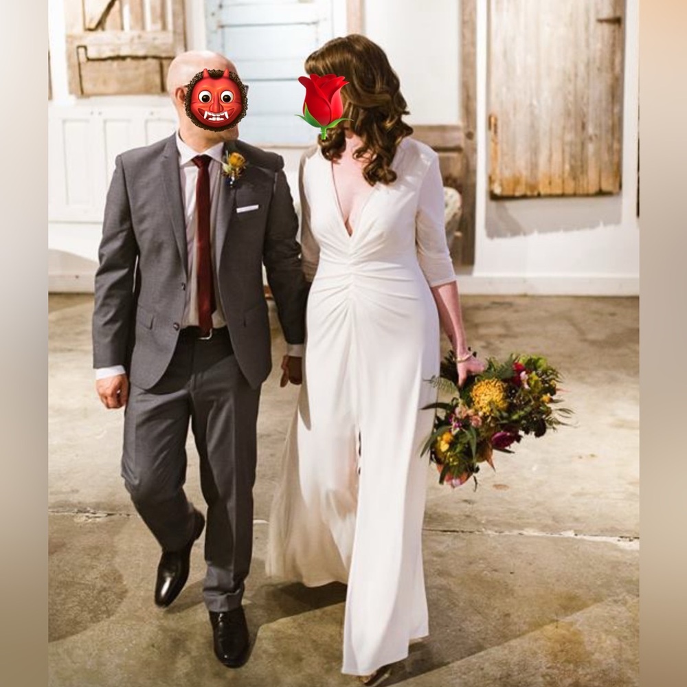 Halston Heritage Cream Long Sleeve Dress